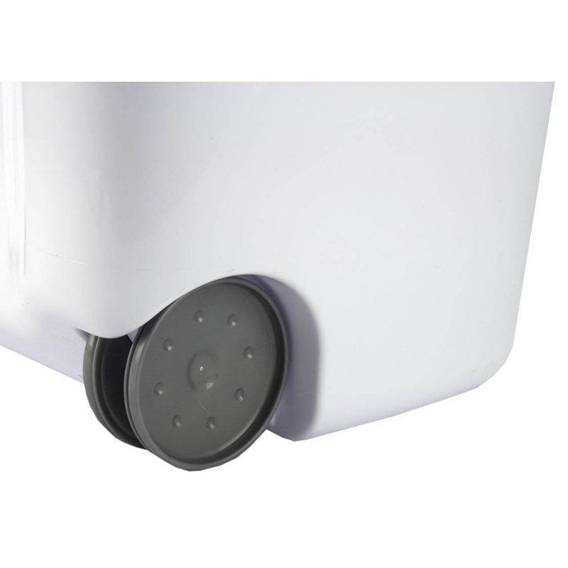 Sterilite White Laundry Hamper With LiftTop, Wheels, And Pull Handle